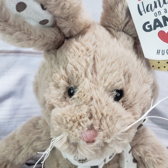 Ganz Cottonball Mocha Polka Dot Boho Bunny Rabbit Plush Stuffed Toy 9 Inch - Picture 2 of 12